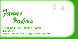 fanni mokos business card